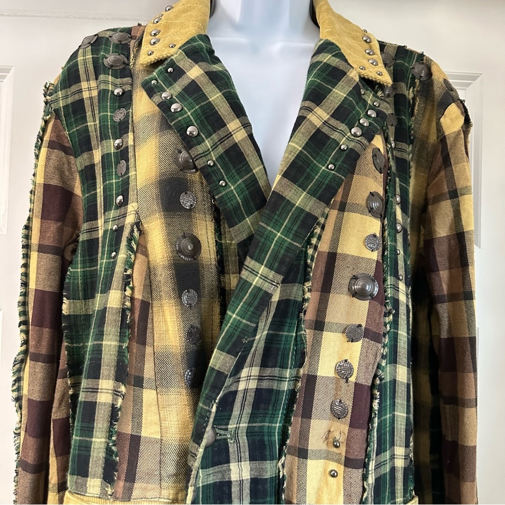Free People Rodeo Plaid Duster Size Small - Picture 7 of 8